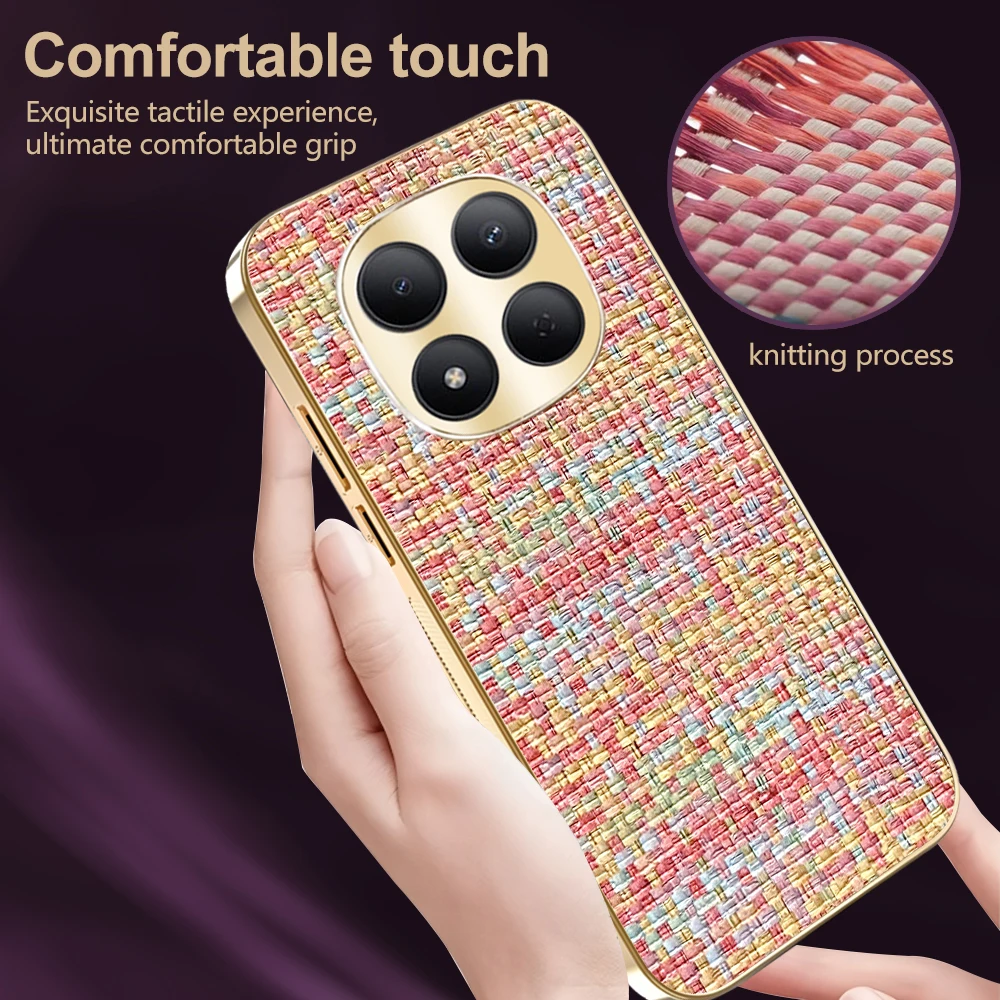Luxury Electroplated Woven Grain Frosted Finish Phone Case
