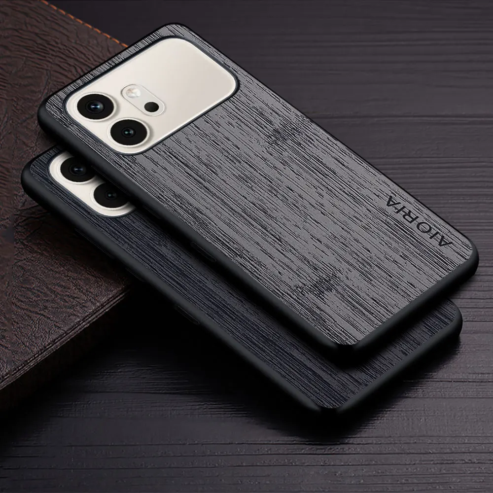 Wood Grain PU Leather Phone Cover, Compatible with Honor Pro Series