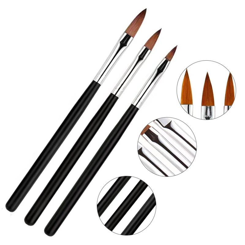 

Nail Art Sculpture Carving Flower Brush Acrylic Liquid Powder Flower Shaping Pen UV Gel Drawing Dotting Tool 3Pcs/set