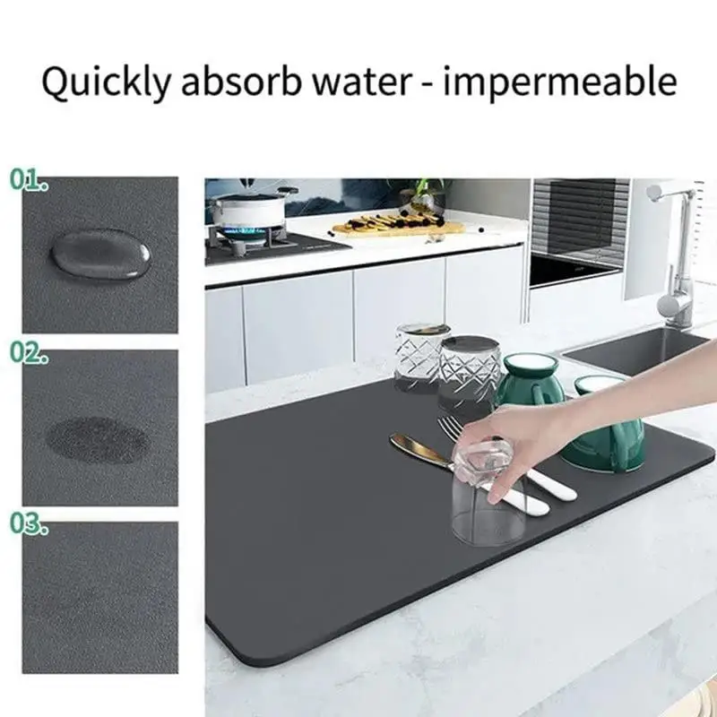 

Super Coffee Maker Mat Kitchen Absorbent Draining Mat Compact Caffeine Mats Espresso Bar Accessories Design For Kitchen Counter