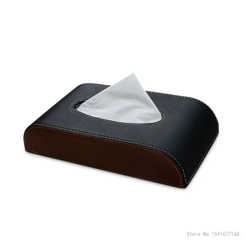 Creative High-end Leather Tissue Box, Living Room, Bedroom, Car Tissue Storage Box, Home Decoration, Tea, Dining Table, 1Pc
