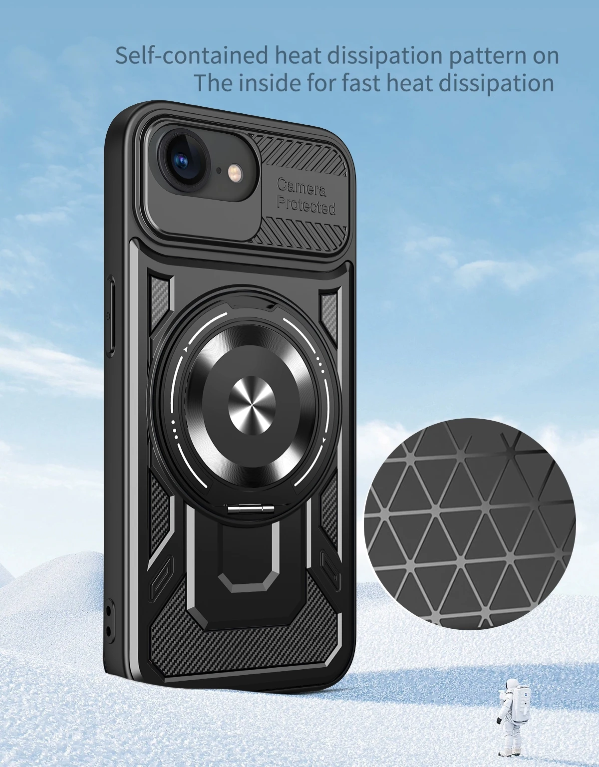 Luxury Shockproof Armor Phone Case with Car Magnetic Ring Stand