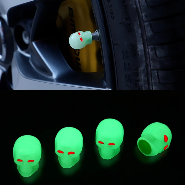 Capuchon de tige de Valve de pneu de voiture, 4 pièces, lumière LED,  couvercle de Valve de pneu de moto - AliExpress