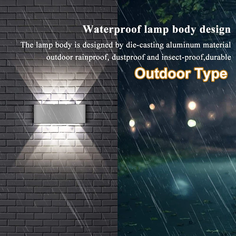 Waterproof Outdoor LED Wall Lamp Exterior Courtyard Interior Lighting Wall IP65 Fixture Garden LED Wall Clocks Stair Home Decor 6
