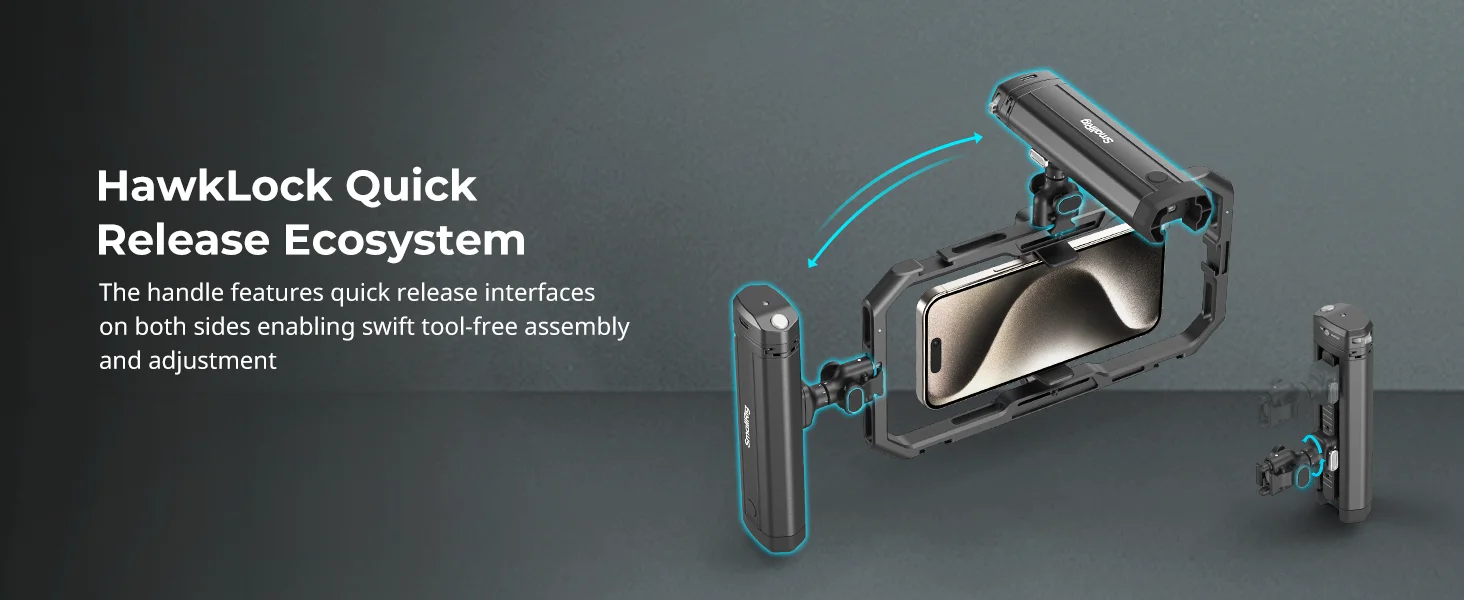 Rotatable Bilateral Quick Release Side Handle with M.2 SSD Enclosure & Wireless