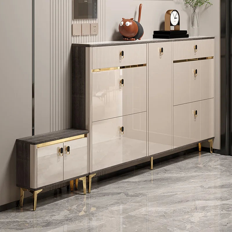 

Multi Layer Shoe Rack Seat Bench Luxury Living Room Shoe Cabinet Ultra Thin Meuble Chausssure Entree Entrance Hall Furniture