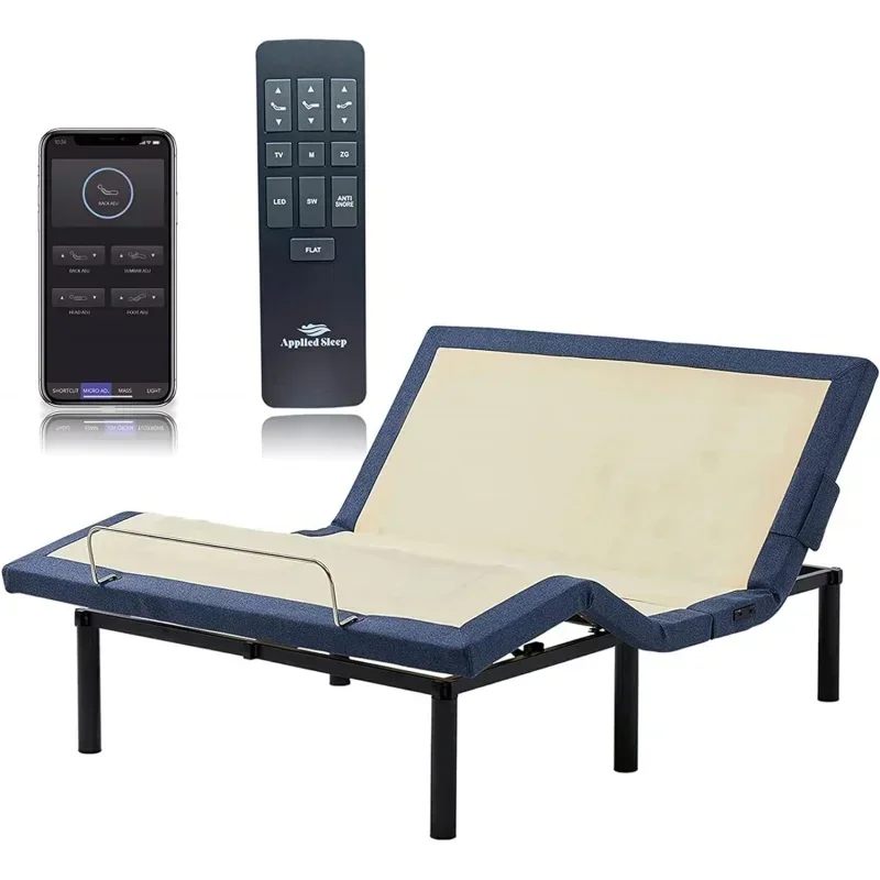 Queen Size Adjustable Bed Frame, Adjustable Bed Base with APP Control,USB Ports, Under Bed ing, and Foot Incline, Wire