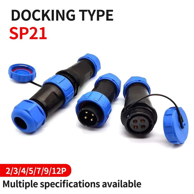 

T&I SP21 Docking Male And Female Plug Socket Waterproof IP68 Aviation Plug Socket Connector 2/3/4/5/7/9/12 Pin