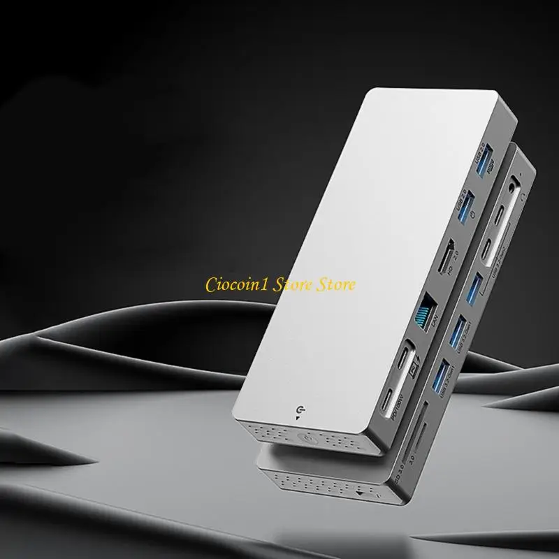 A3PC 알루미늄 USB 3.2 유형 C 허브(HDTV 4K 60Hz 이더넷 및 다중 USB 포트 포함)