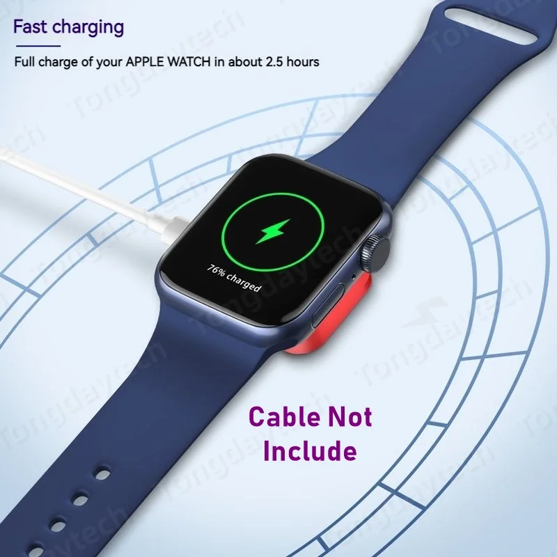 2IN1 Metal Magnetic Wireless Charger for Apple Watch 7 6 5 4 3 2 1 Usb C Fast Portable IOS Dual Input Charging Pad Cargador