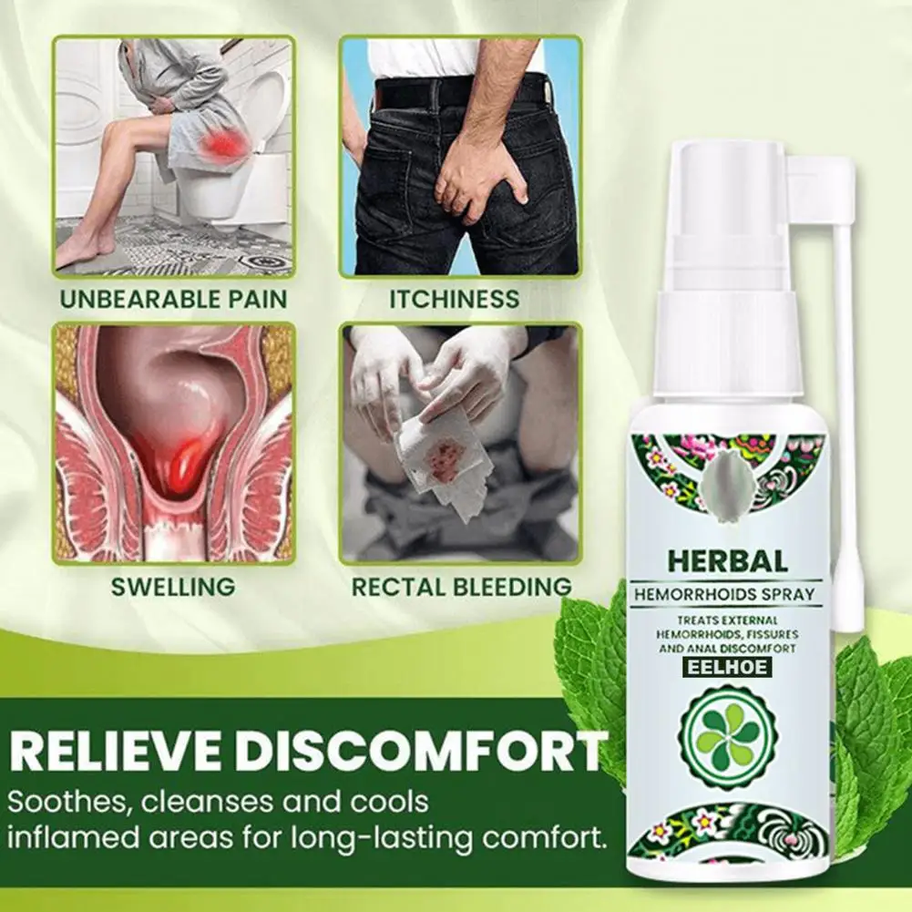 

30ml Bottled Fast Absorption Herbal Ingredient Hemorrhoids Spray Natural Powerful Hemorrhoids Treatment Agent Spray