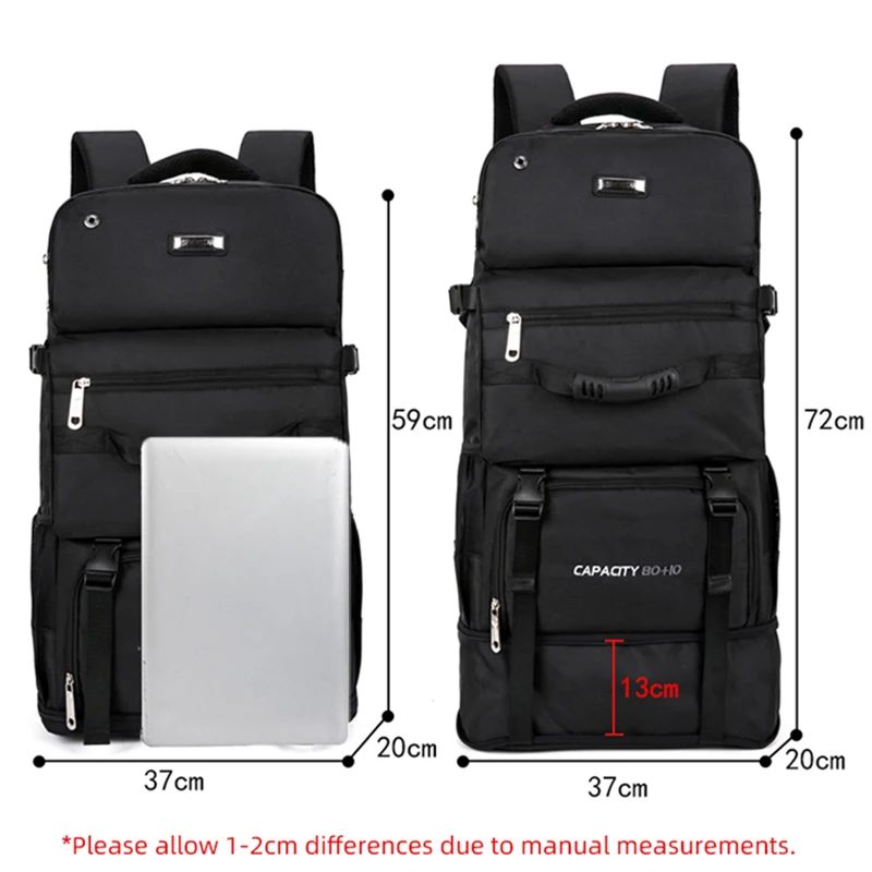 90L 80L Travel Bag Large Capacity Climbing Backpack Men Women Outdoor Camping Luggage Bags Trekking Backpack Hiking Pack XA302+A