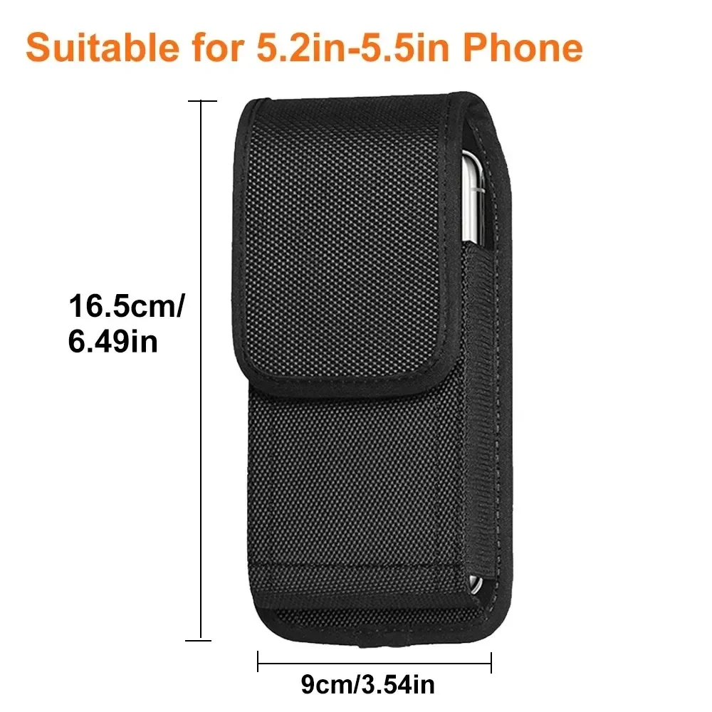 Outdoor Sports Nylon Cell Phone Pouch Holster with Free D-Shaped Buckle