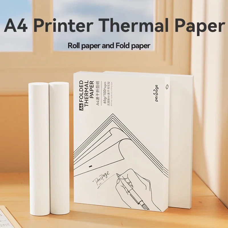 A4 Size Thermal Paper Portable A4 Printers Paper For Travel Office School Home Quick-Dry Thermal Printer Paper 1/3/5 Rolls