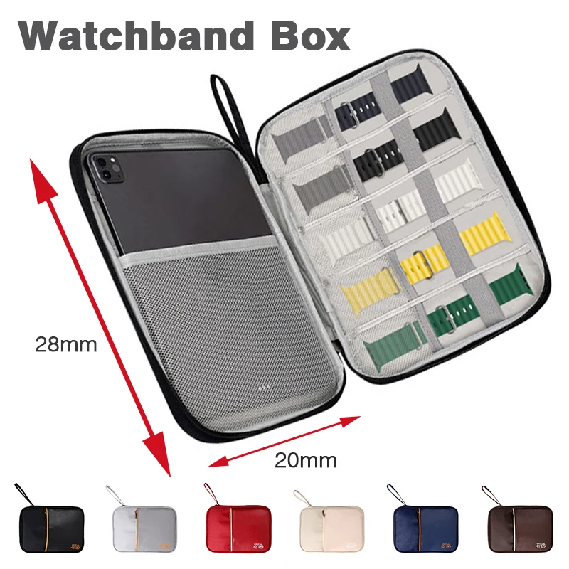 Scatola Per Cinturino Per Apple Watch Series Ultra 8 7 Strap Organizer Holder Bag Storage Case Straps Display Box Per Galaxy Watch Band