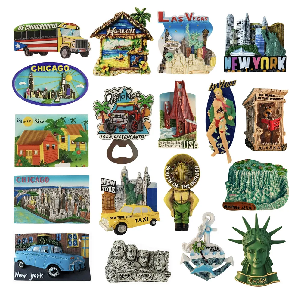 Magnete Frigo 3D Alaska USA | Souvenir In Resina Fatto A Mano | Decorazione Casa E Cucina 11x9 Cm