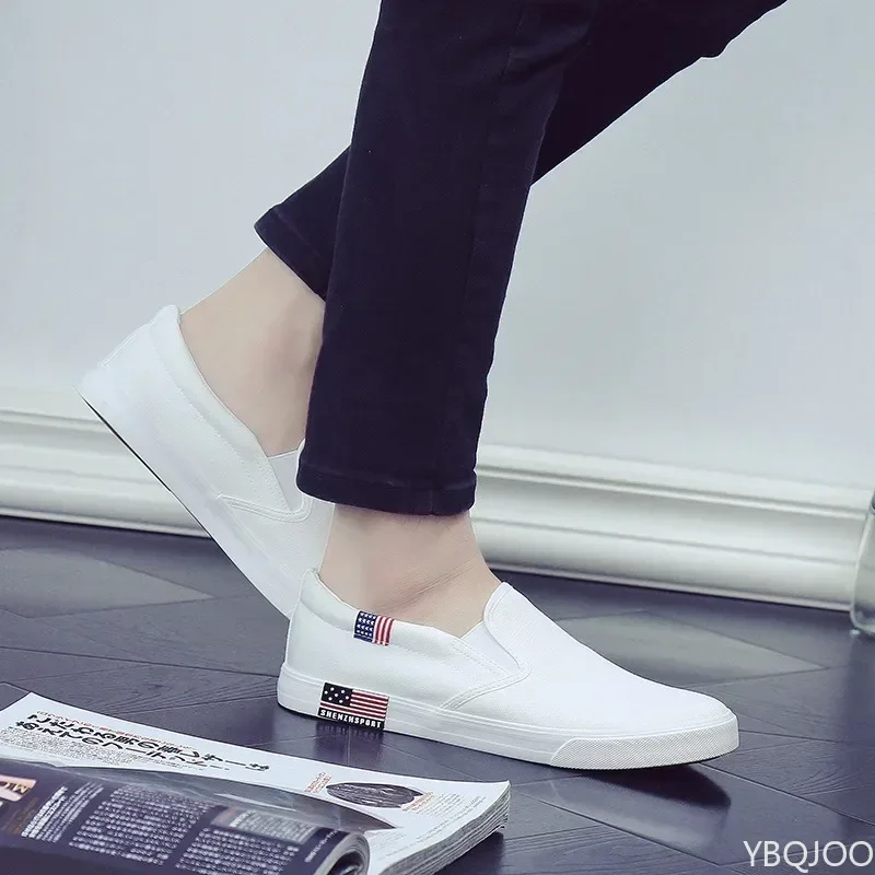 Men Casual Shoes Canvas Luxury  Mens Loafers Breathable Slip on FlatsMale Vulcanized Shoes White Driving Shoes Plus Size 47 6