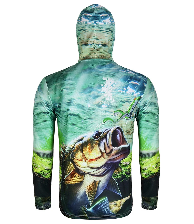 Men Half Zipper Slim Fit Hoodie Custom Hot Sale Printing Fishing Shirt Ultraviolet-Proof Tournament Fishing Jersey