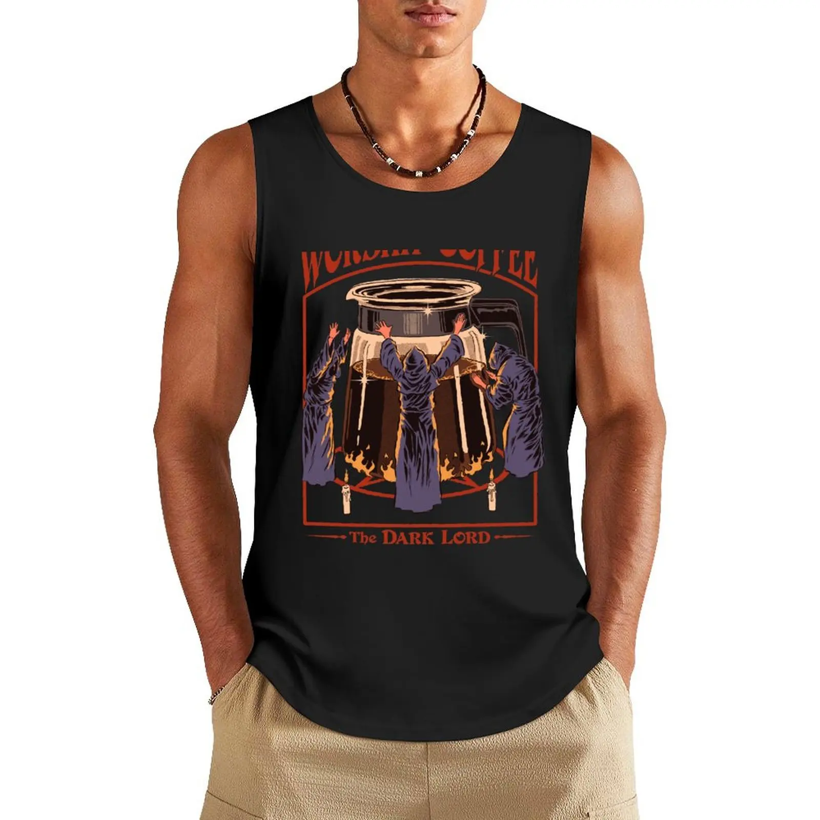 

Worship Coffee Tank Top men clothing sleeveless vests new in tops & t-shirt
