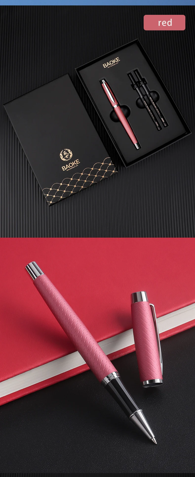 BAOKE T28 0,5 mm Tintenroller-Geschenkset, inklusive 1 Stift, 2 Nachfüllungen, exquisite Verpackung, glatte Schreibstifte – Detail 9