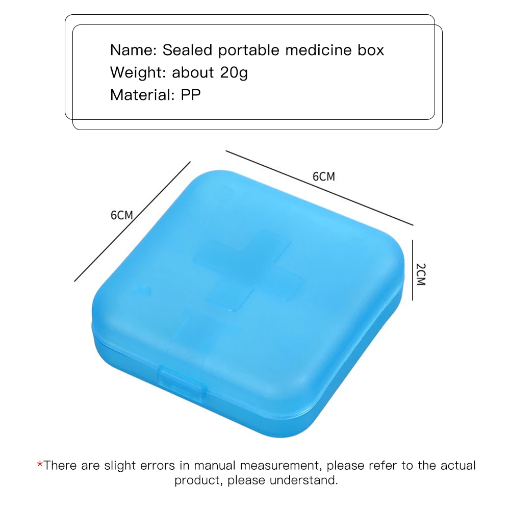 4-Compartment Waterproof Pill Organizer and Vitamin Storage Box