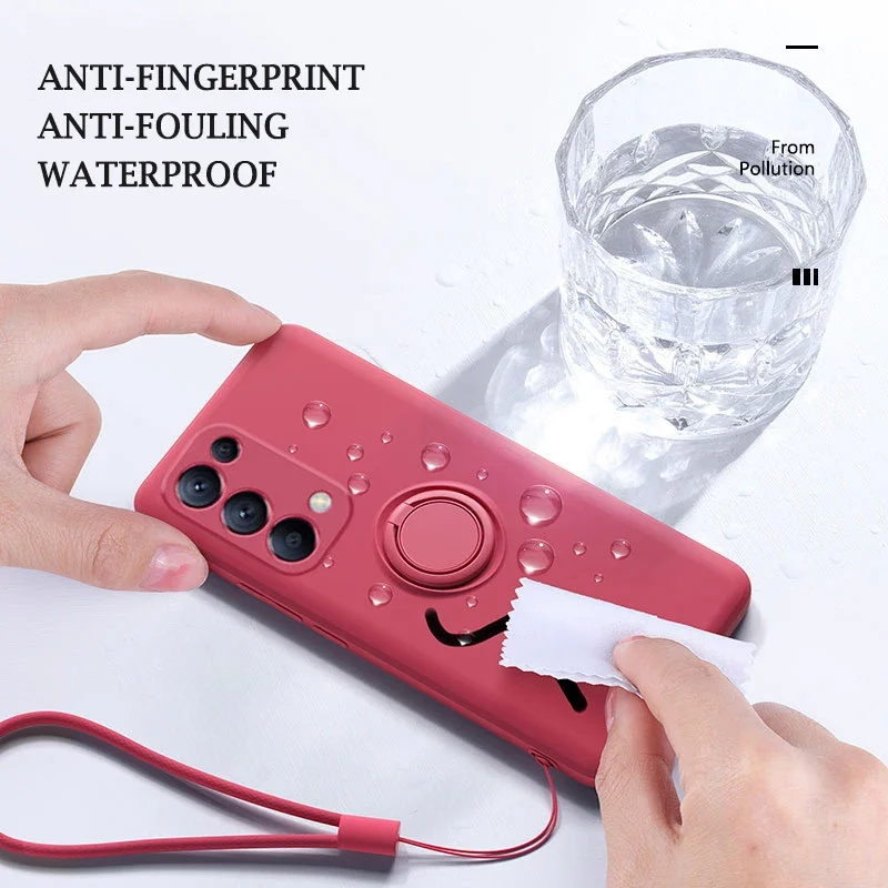 Enhanced Liquid Silicone Ring Holder Phone Case - Sleek and Durable Protection