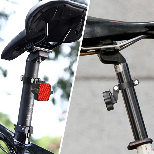 Mitag Bicycle Airtag Tracker Reflective Bracket Road Bike Hidden Locator Anti-lost Find My Multi-function Bracket Warning Light 6