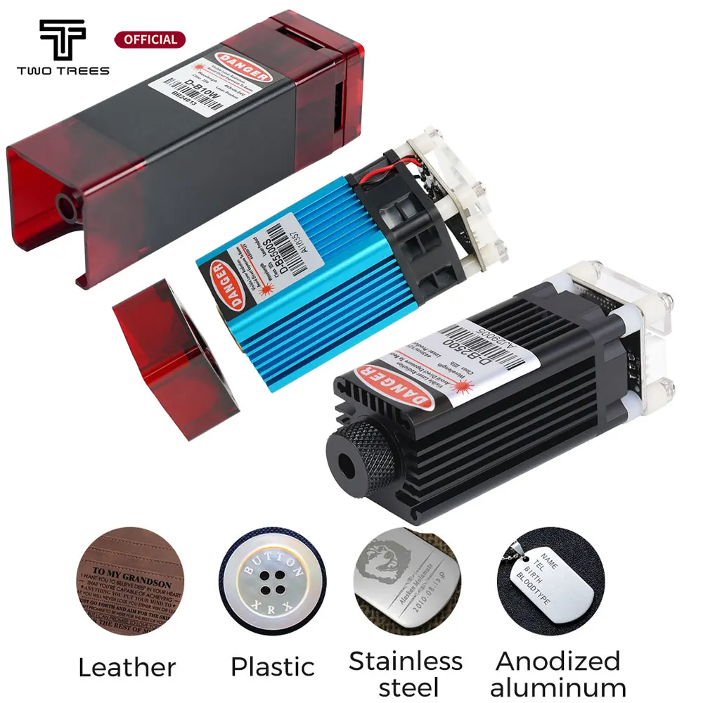 Twotrees 80W Laser Head For Engraving Machine Laser Cutter Wood Acrylic Cutting Metal Engraving Laser Module 450±nm Blue Laser 405nm 500mw 1000mw high power blue violet laser module ttl pwm for engraving