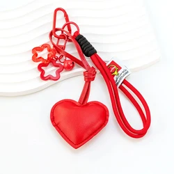 Elegant Heart Tassel & Bow Charm Keychain - Glossy Handmade Accessory (Red style4)