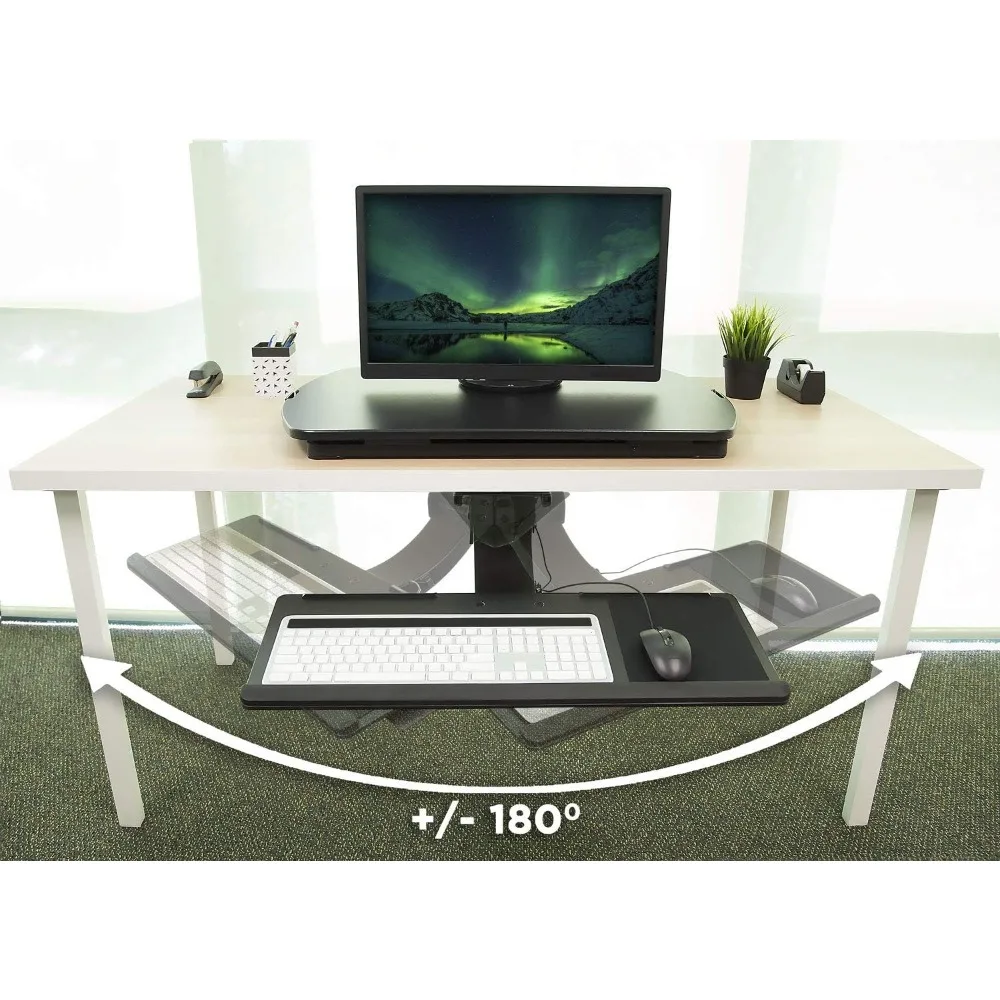 fully adjustable desk keyboard tray with mouse drawer, ergonomic standing desk solution for enhanced comfort