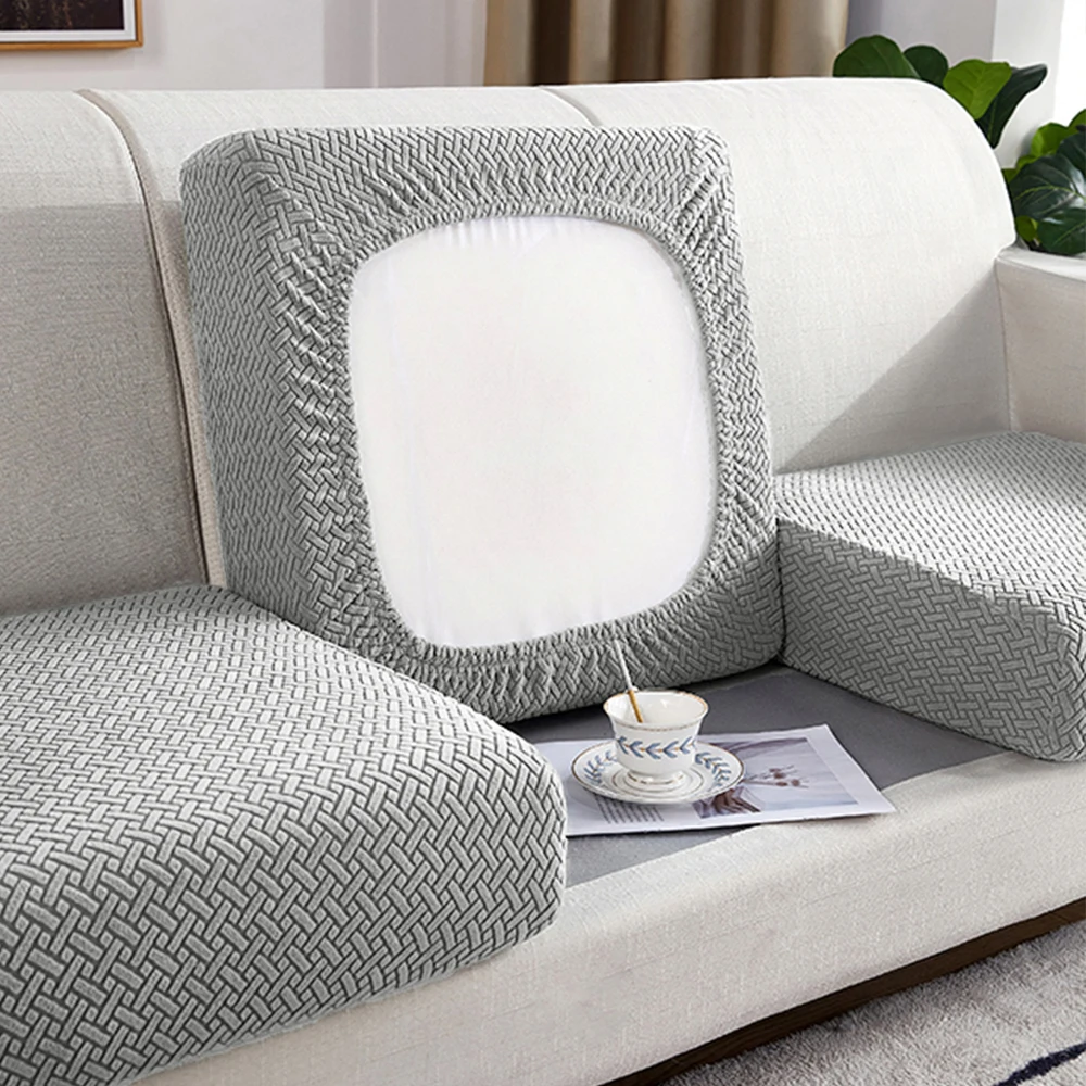 1pc Luxury Twill Jacquard Sofa Seat Covers Stretch Solid Color Cushion Slipcover Living Room Durable Fabric Easy Fit Sofa Cover 6