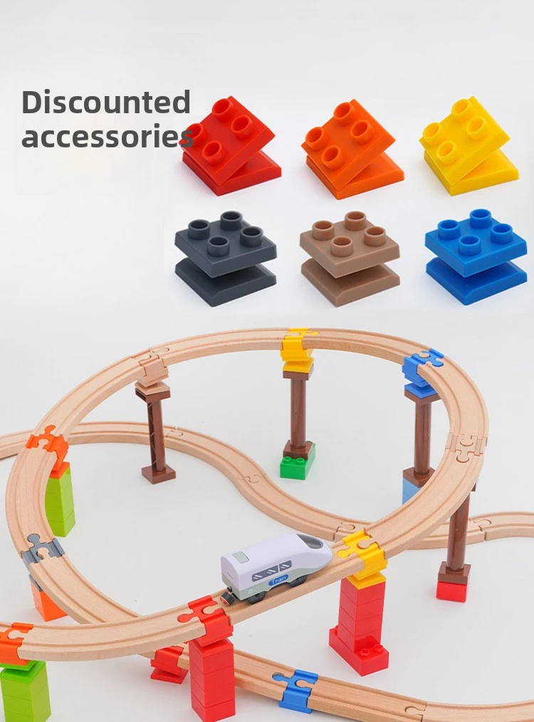 Alle Arten von Verbindungsstücken Holzeisenbahn-Zubehör Universelle Plastik-Bausteine Adapter Passend für Marken-Holzeisenbahn-Spielzeug – Detail 2