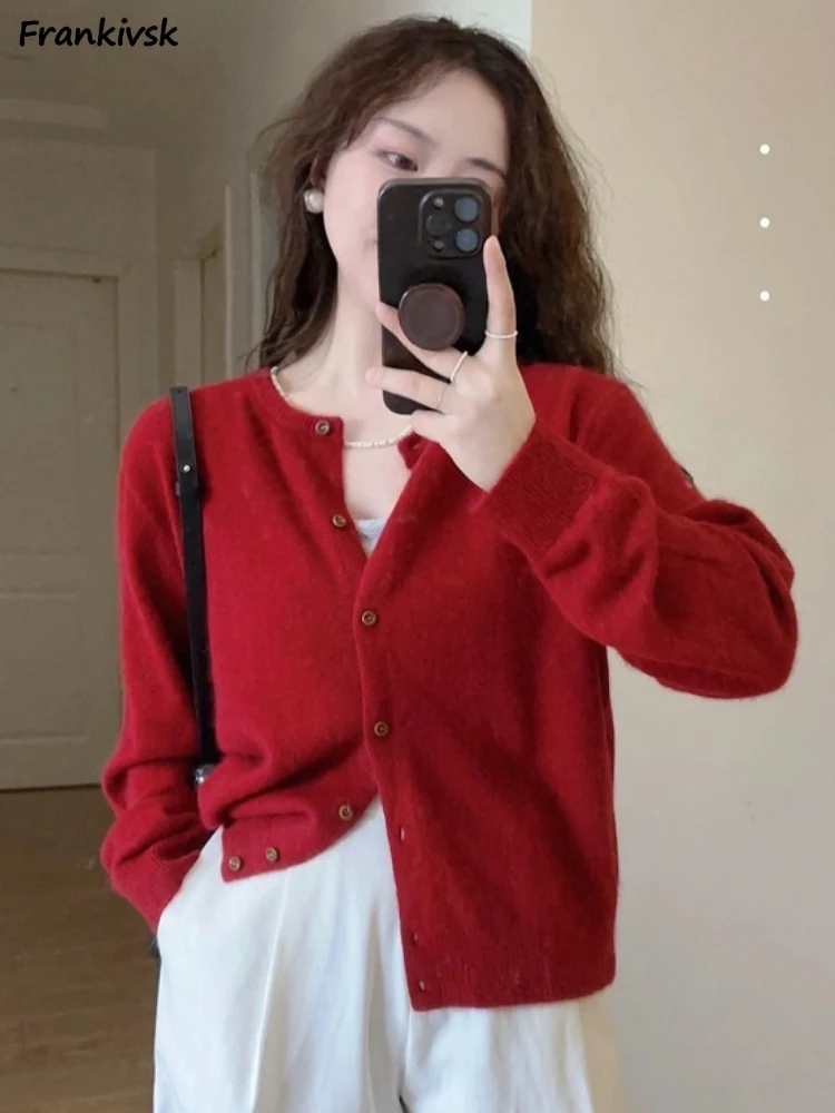 

Solid Cardigan Women Cropped Advanced All-match Spring Autumn Single Breasted Slim New Tender Streetwear Korean Commuting Style
