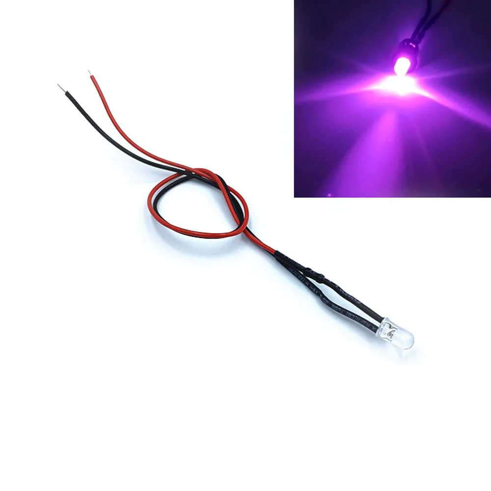 3V 5V 12V 24V 5MM LED Diode Light Clear 20cm Cable Pre-Wired With Plastic Holder - View #4