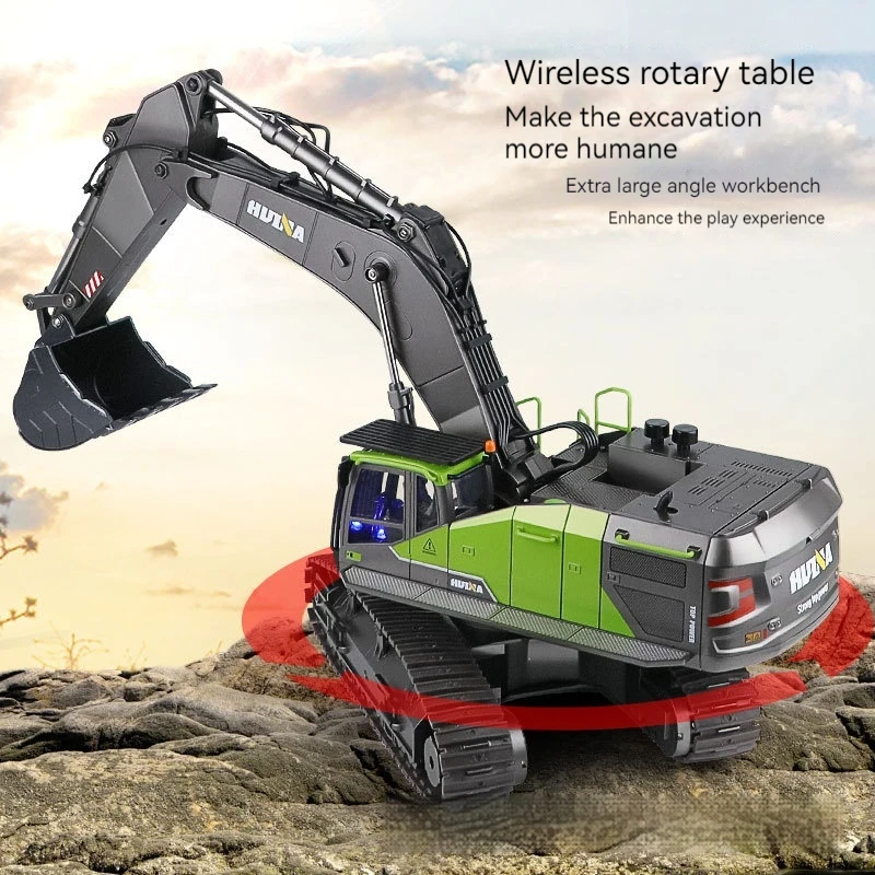 Multifunctional Engineering Vehicle Screw Drive Infinite Rotation Alloy Excavator 1:14 Engineering Vehicle Modified Toy Male 3