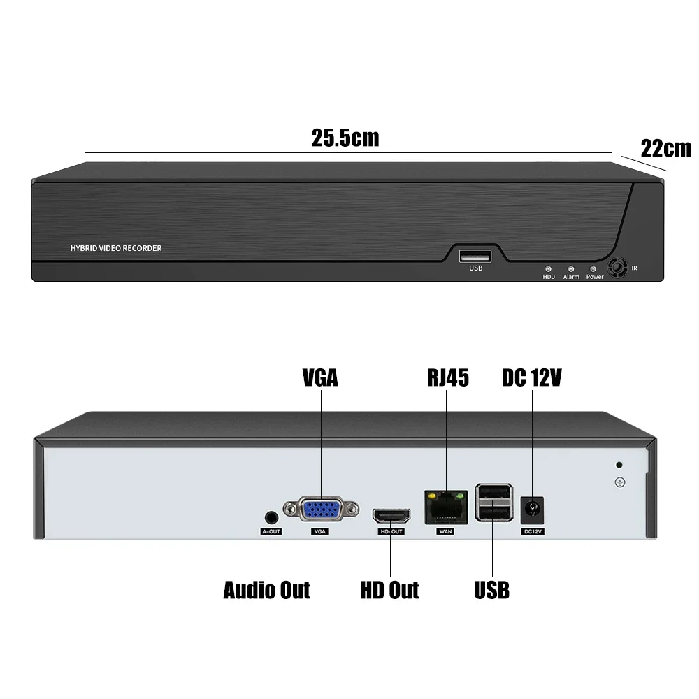 USAFEQLO H.265 10/16/32/36CH CCTV NVR for 4K/5MP/4MP/3MP/2MP ONF 2.0 IP Camera metal network video recorder P2P for cctv system network video recorder