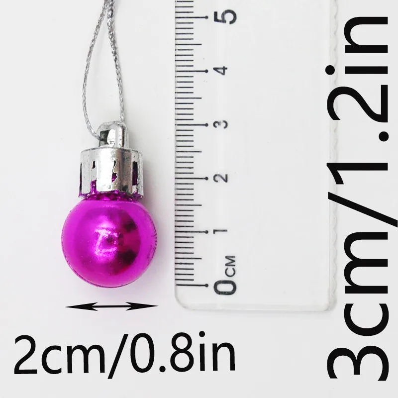 (24pcs/pack) 20mm Mini Color Christmas Ball Electroplating Bright Light Balls New Year Party Decoration Atmosphere Photo Pendant