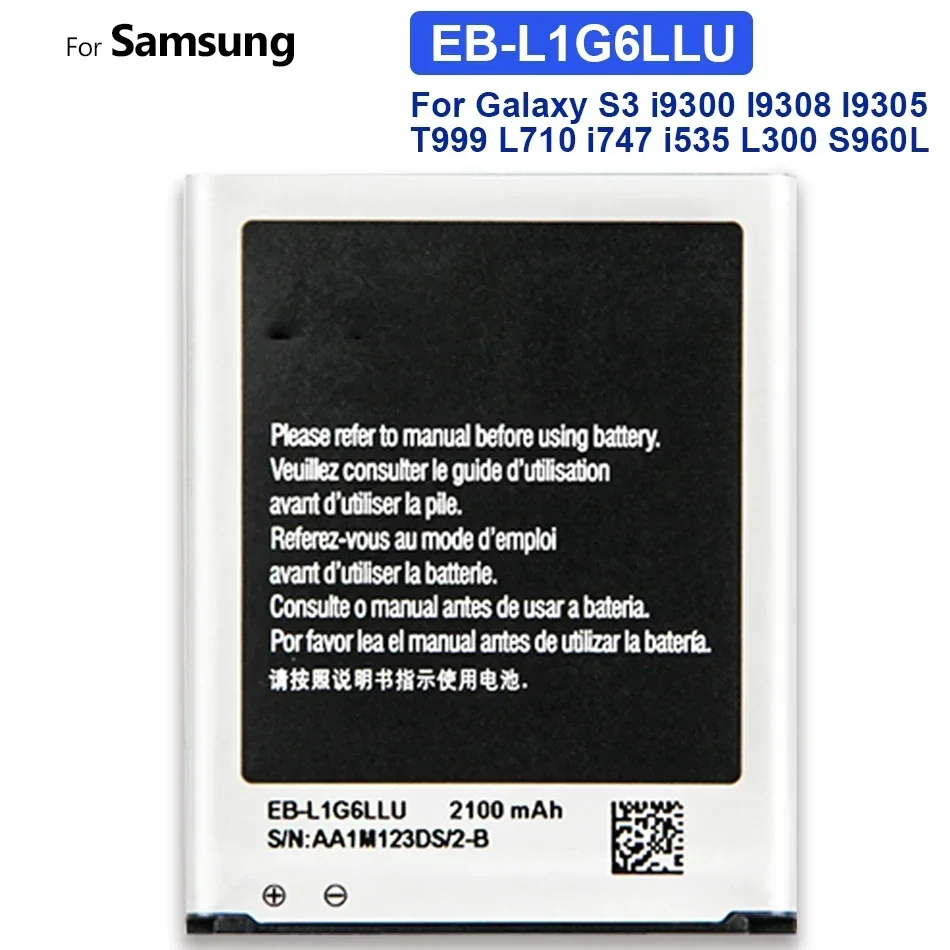 Batteria Di Ricambio Eb-L1G6Llu Per Samsung Galaxy S3 S Iii I9300 I9300I I535 I9308 L710 Eb-L1G6Lla, Batteria Del Telefono Ricaricabile