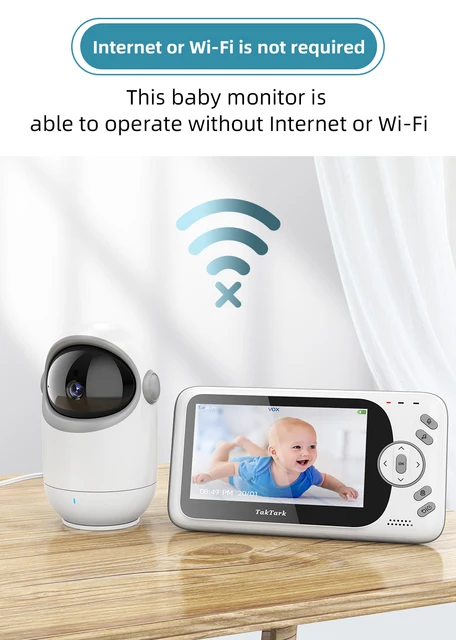 TakTark Babyphone Camera, 4.3'' Video Babyphones Caméra avec 300°  Pan-Tilt-Zoom à Distance, Camera Bebe Surveillance de la Température, VOX,  Vision Nocturne, Communication Bidirectionnelle : : Bébé et  Puériculture