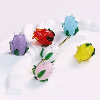 Handmade Lampwork Tulip Flower Beads 1