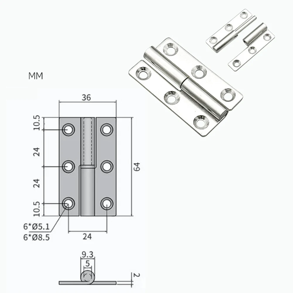 Detachable Door Hinge Removable Stainless Steel Door Connector Stripped Hinge Slip Joint Industrial Furniture Hardware
