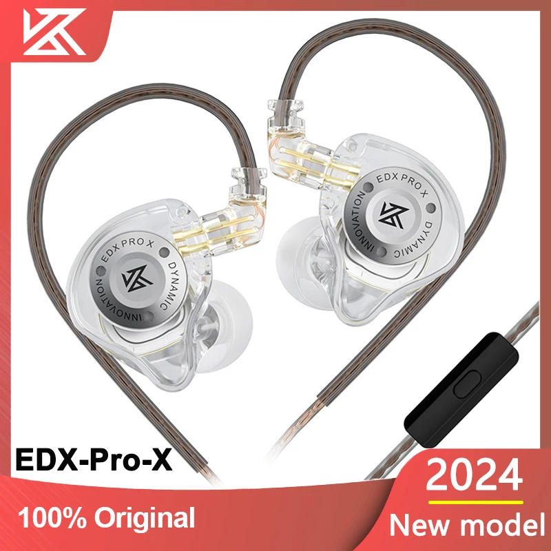 2024 Nuovo Kz Edx Pro X Dynamic Drive Headset Hifi Bass Cuffie Cablate Monitor In-Ear Auricolari Sport Noise Cancelling Auricolare