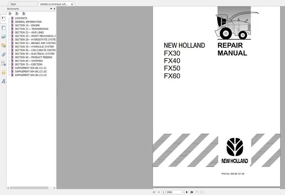 

New Holland AG AGRICULTURE Service Manual PDF Updated [04.2020] 170GB