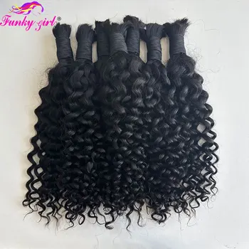 12A Water Wave Bulk Human Hair Full Bundles Natural Black Brazilian Curly Wave Human Hair Extensions No Weft Bundles For Women 1