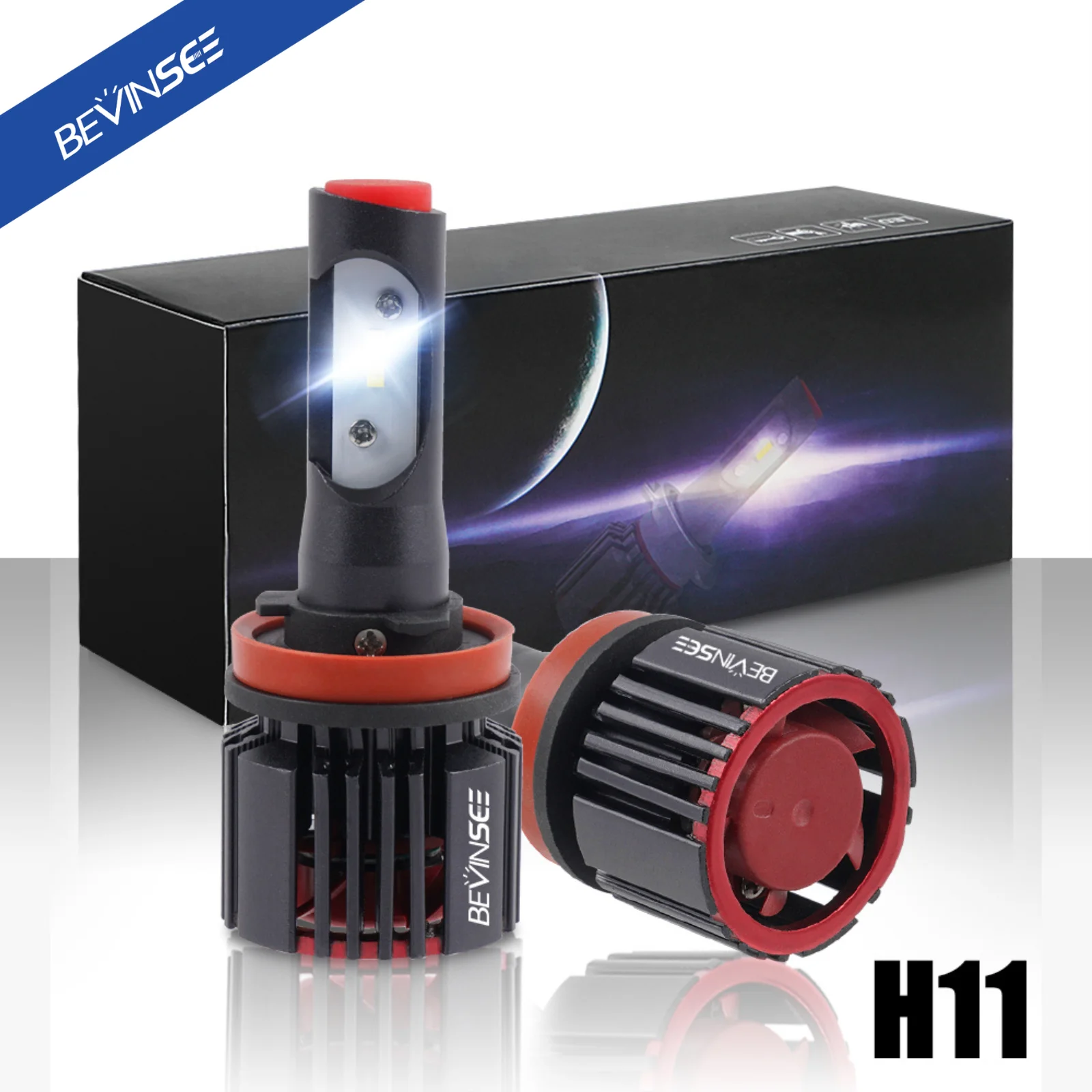 

Bevinsee HB3 9005 H11 LED Fog Light 50W 6000LM H8 H9 LED Headlight Bulbs Driving Running Headlamp 6000K White 12V Lights for Car