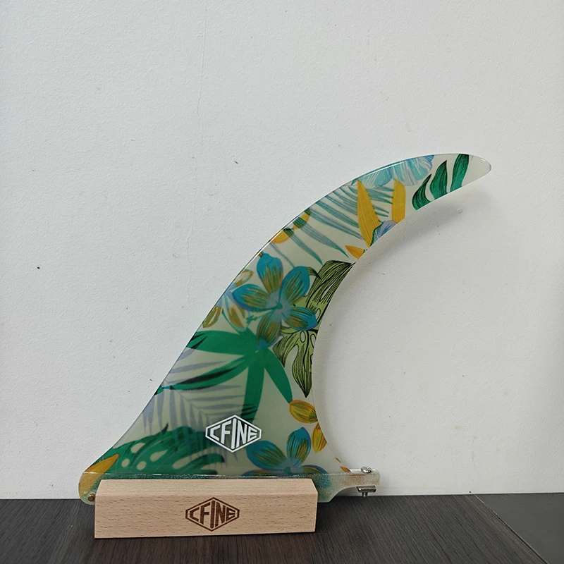 9/10/11INCH longboard fins Wood Base center fiberglass single fin Base surfboard fin