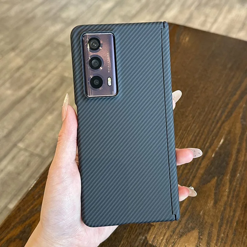 Premium Carbon Fiber Hard Cover Case with Double Hinge Protection