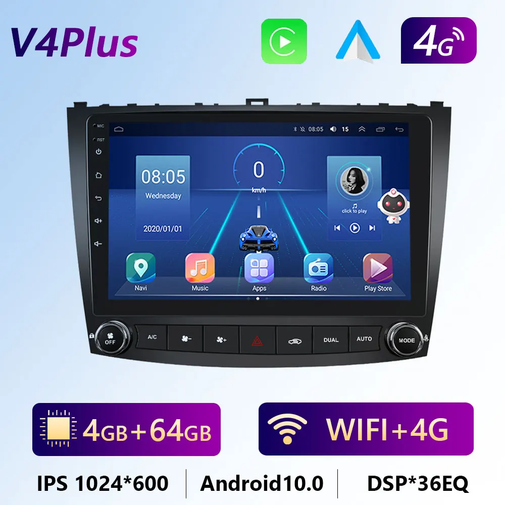 bluetooth car stereo Podofo 10.1" Android 10 Car Radio For Lexus IS250 2006-2010 GPS Navigation Multimedia Player Head Unit 2 din Carplay Autoradio alpine car audio Car Radios