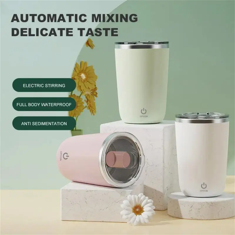 

New Automatic Stirrer Coffee Mugs 350ml Magnetic Rotating Electric Stainless Steel Milk Stirring Cup Smart Mixer Thermal Cup