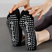1 Pair Women Yoga Socks Silicone Anti-slip Ballet Pilates Socks Cotton Ladies Backless Breathable Bandage Dance Sports Socks